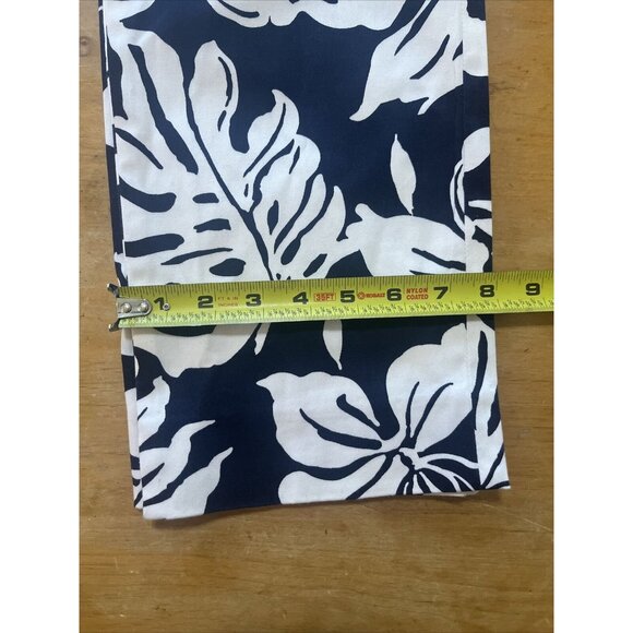 Lauren Ralph Lauren Women Navy/white Floral Print Capri Ankle Pants 10 Stretch - Picture 8 of 12